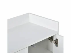 ModernLuxe Aparador con 4 puertas sin tirador - estilo contemporáneo - madera + metal - Blanco Sale