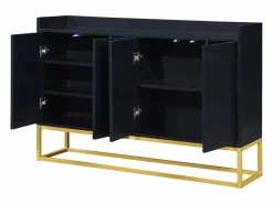 ModernLuxe Aparador|Aparador con 4 puertas sin tirador - estilo contemporáneo - madera + metal -