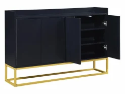 ModernLuxe Aparador|Aparador con 4 puertas sin tirador - estilo contemporáneo - madera + metal -