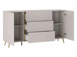 Aparador con 2 puertas y 3 cajones - Beige y Dorado - MARZIALO^Vente-unique New