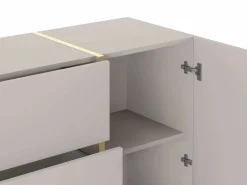 Aparador con 2 puertas y 3 cajones - Beige y Dorado - MARZIALO^Vente-unique New
