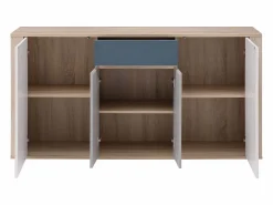 Vente-unique Aparador con 4 puertas y 1 cajón - Multicolor - FILUTIA Color natural claro / Blanco / Multicolor Sale