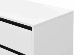 Vente-unique Aparador|Aparador con 2 puertas y 3 cajones de MDF y acero - y negro - ABUJA