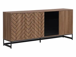 Aparador con 3 puertas y 3 cajones de MDF - Natural y negro - CARATANA^Vente-unique Discount