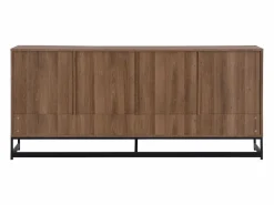 Aparador con 3 puertas y 3 cajones de MDF - Natural y negro - CARATANA^Vente-unique Discount