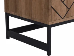 Aparador con 3 puertas y 3 cajones de MDF - Natural y negro - CARATANA^Vente-unique Discount