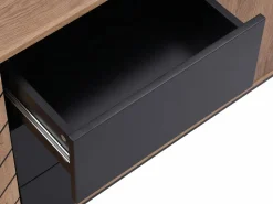 Aparador con 3 puertas y 3 cajones de MDF - Natural y negro - CARATANA^Vente-unique Discount