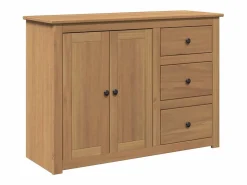 Clicnbuy Aparador con cajones Panama madera maciza pino 112x40x80 cm Marru00f3n Clearance