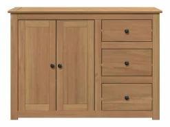 Clicnbuy Aparador con cajones Panama madera maciza pino 112x40x80 cm Marru00f3n Clearance