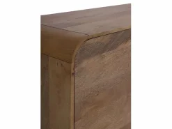 Aparador con contornos curvos de madera maciza de mango con 4 puertas^ Hot