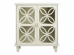 Aparador con estantes regulables - Consola de cocina retro moderna - con dos puertas - Crema^ Online