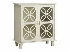 Aparador con estantes regulables - Consola de cocina retro moderna - con dos puertas - Crema^ Online