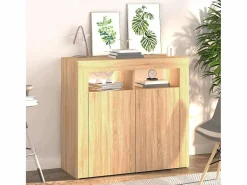 Aparador con luces LED roble Sonoma 80x35x75 cm^vidaxl Sale