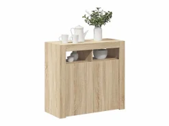 Aparador con luces LED roble Sonoma 80x35x75 cm^vidaxl Sale