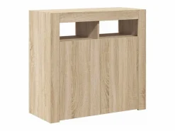 Aparador con luces LED roble Sonoma 80x35x75 cm^vidaxl Sale