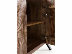 Aparador de 3 puertas de madera maciza de mango con patas negras^ Discount