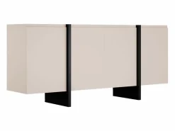Aparador de 4 puertas en MDF - Beige y negro - LUVONIA^Vente-unique New