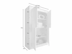 Meublorama Aparador de 4 puertas ISORA – lacado brillante – Diseño moderno y funcional Blanco Best