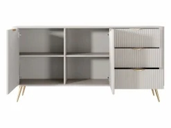 Vente-unique Aparador de 2 puertas y 3 cajones en MDF - y dorado - ELONARIA de Pascal Morabito Beige Best