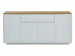 Vente-unique Aparador de 4 puertas y 1 cajón. MDF lacado en blanco. AMANI Color natural claro / Blanco Hot