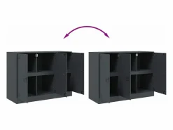 vidaxl Aparador De Cocina|Aparador de acero antracita 99x39x73 cm