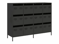 vidaxl Aparador de acero laminado en frío 135x39x103,5 cm Negro Clearance