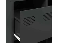 vidaxl Aparador de acero laminado en frío 135x39x103,5 cm Negro Clearance