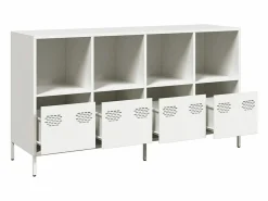 vidaxl Aparador de acero laminado en frío 135x39x73,5 cm Blanco Outlet