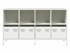 vidaxl Aparador de acero laminado en frío 135x39x73,5 cm Blanco Outlet