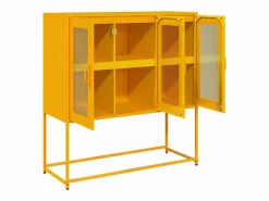 vidaxl Aparador de acero laminado en frío 100,5x39x107 cm Amarillo