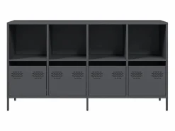 Aparador de acero laminado en frío antracita 135x39x73,5 cm^vidaxl