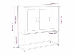 vidaxl Aparador De Cocina|Aparador de acero laminado en frío 100,5x39x107 cm