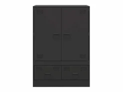 vidaxl Aparador de acero 67x39x95 cm Negro Outlet