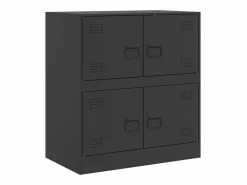 vidaxl Aparador de acero 67x39x73 cm Negro Discount