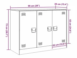 vidaxl Aparador De Cocina|Aparador de acero oliva 99x39x73 cm