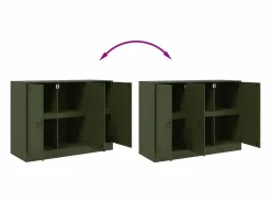 vidaxl Aparador De Cocina|Aparador de acero oliva 99x39x73 cm