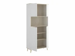 Aparador de cocina - 4 puertas, 1 hueco - Blanco y roble - WAJDI^Vente-unique Online