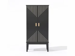 Merax Aparador de cocina - 120 x 59 x 30 cm - con 2 puertas con estantes - estilo vintage - MDF - Negro Best