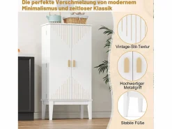 Merax Aparador De Cocina|Aparador de cocina - 120 x 59 x 30 cm - con 2 puertas con estantes - estilo vintage - MDF -