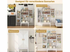 Merax Aparador De Cocina|Aparador de cocina - 120 x 59 x 30 cm - con 2 puertas con estantes - estilo vintage - MDF -