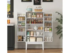 Merax Aparador De Cocina|Aparador de cocina - 120 x 59 x 30 cm - con 2 puertas con estantes - estilo vintage - MDF -