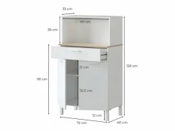 Aparador de cocina 2 puertas y 1 cajón L72 cm - Kira^Loungitude New
