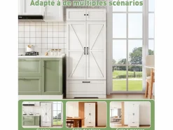Aparador de cocina con 4 puertas y 1 cajón, aparador alto con tirador de metal retro,^ Hot