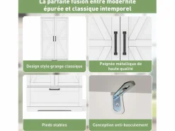 Aparador de cocina con 4 puertas y 1 cajón, aparador alto con tirador de metal retro,^ Hot