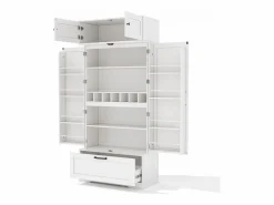 Aparador de cocina con 4 puertas y 1 cajón, aparador alto con tirador de metal retro,^ Hot
