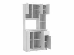 Vente-unique Aparador De Cocina|Aparador de cocina con 6 puertas, 1 cajón y 5 estantes - - NIZALI