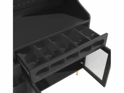 Aparador de cocina con iluminación LED, 4 puertas, 3 cajones y botellero -^Hauss Spole Online