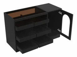 Merax Aparador De Cocina|Aparador de cocina con puerta - 120 x 40 x 75 cm - con 6 cajones + LED - MDF -