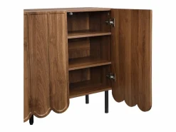 OKWISH Aparador|Aparador de madera con 3 puertas a rayas y estantes ajustables - para salón y comedor