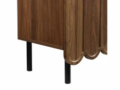OKWISH Aparador|Aparador de madera con 3 puertas a rayas y estantes ajustables - para salón y comedor